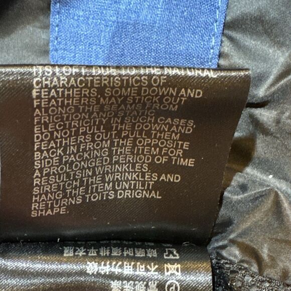 Down FkOW Women's Blue Down Feather Puffer Jacket Medium Winter Coat Technical - Picture 8 of 16